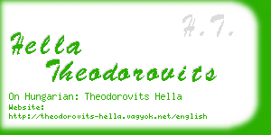 hella theodorovits business card